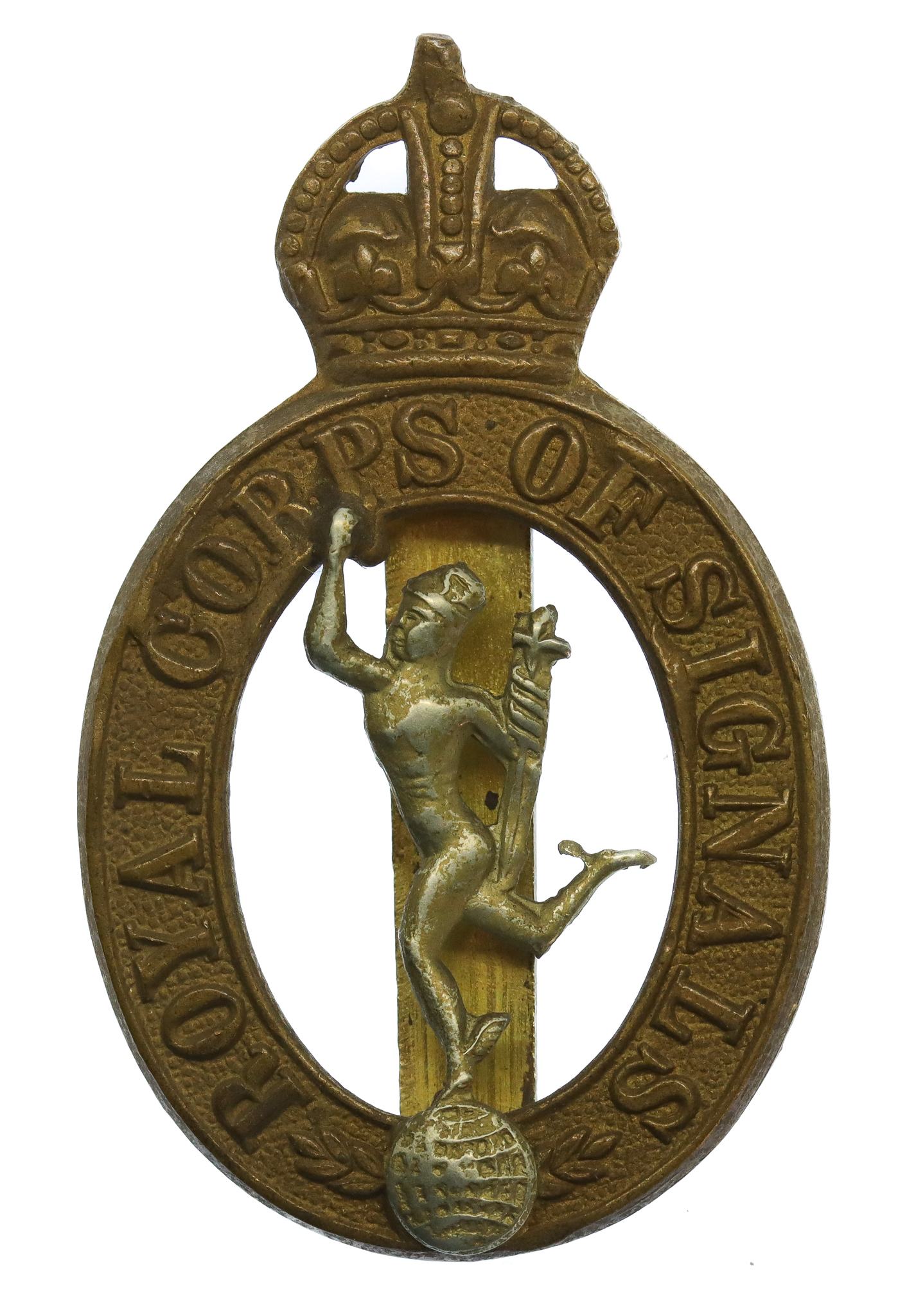Royal Corps of Signals Cap Badge - King's Crown (1st Pattern)
