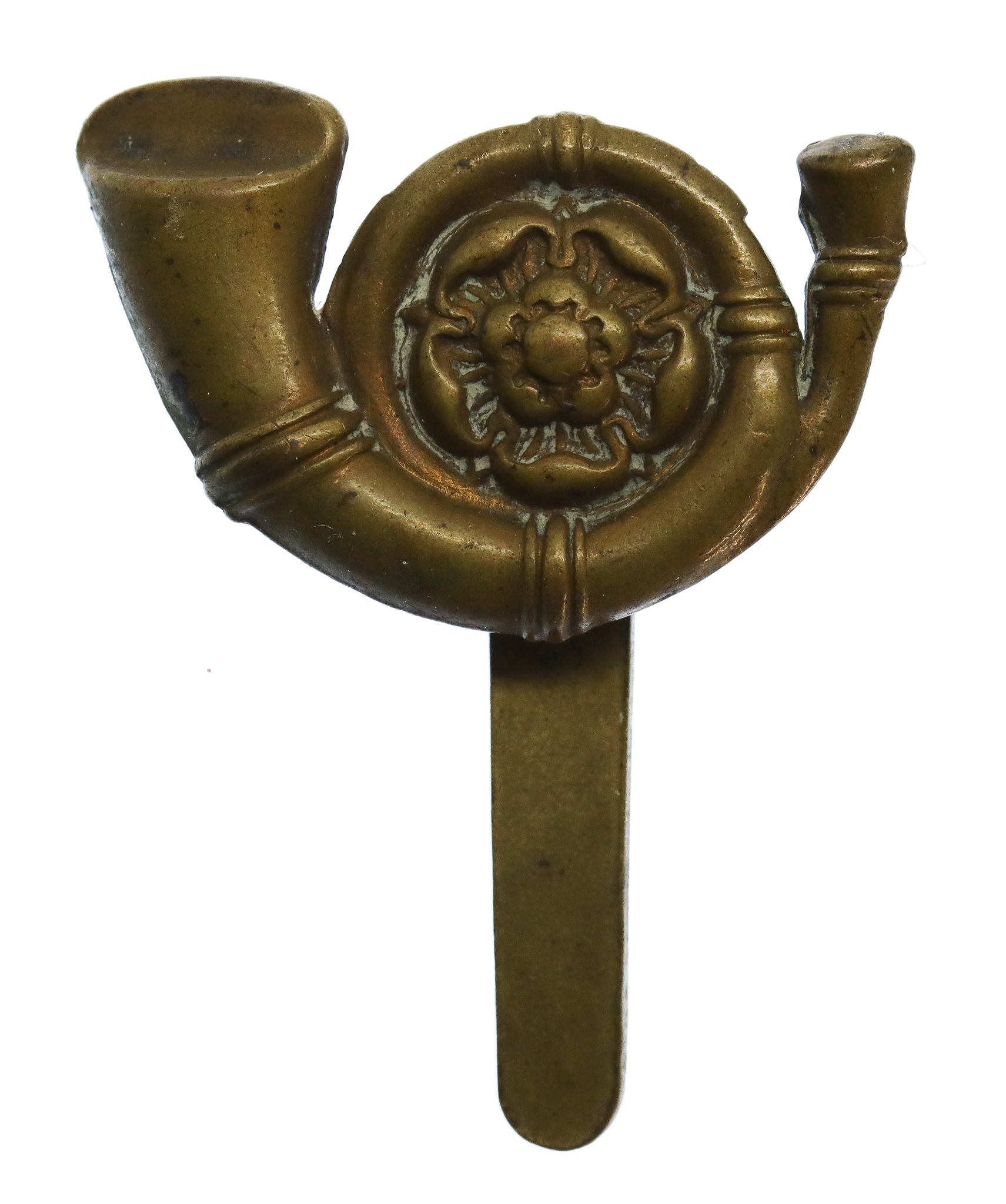 King's Own Yorkshire Light Infantry (K.O.Y.L.I.) WW1 All Brass Economy Cap Badge
