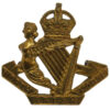 North Irish Horse Brass Cap Badge - King's Crown