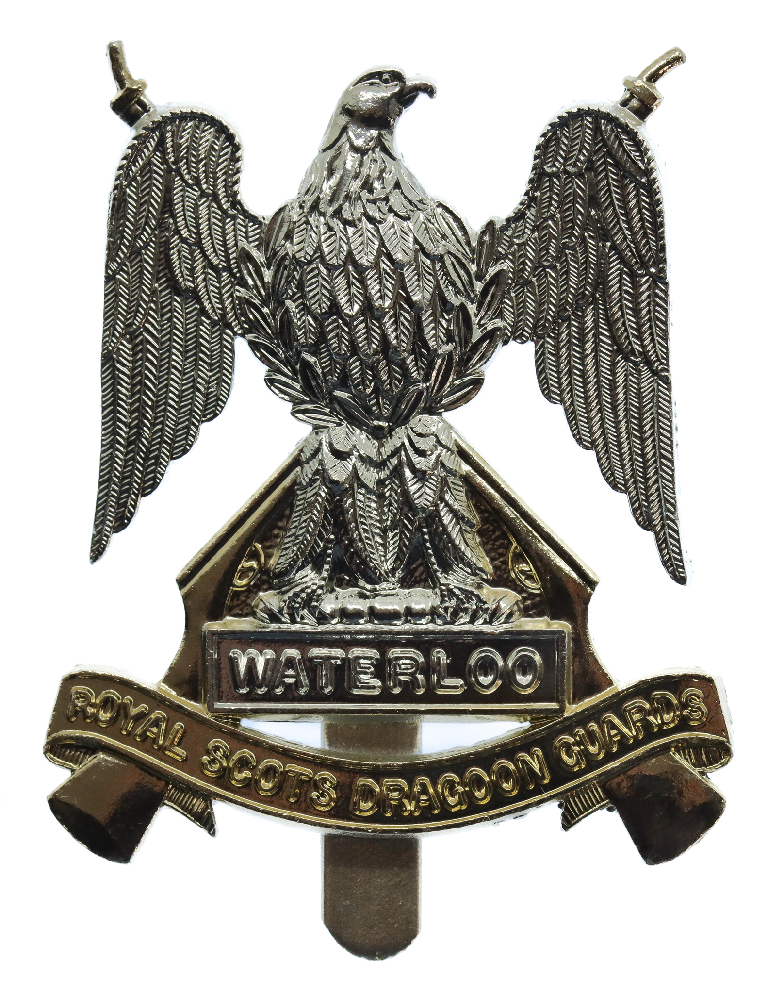 Royal Scots Dragoon Guards Anodised (Staybrite) Cap Badge
