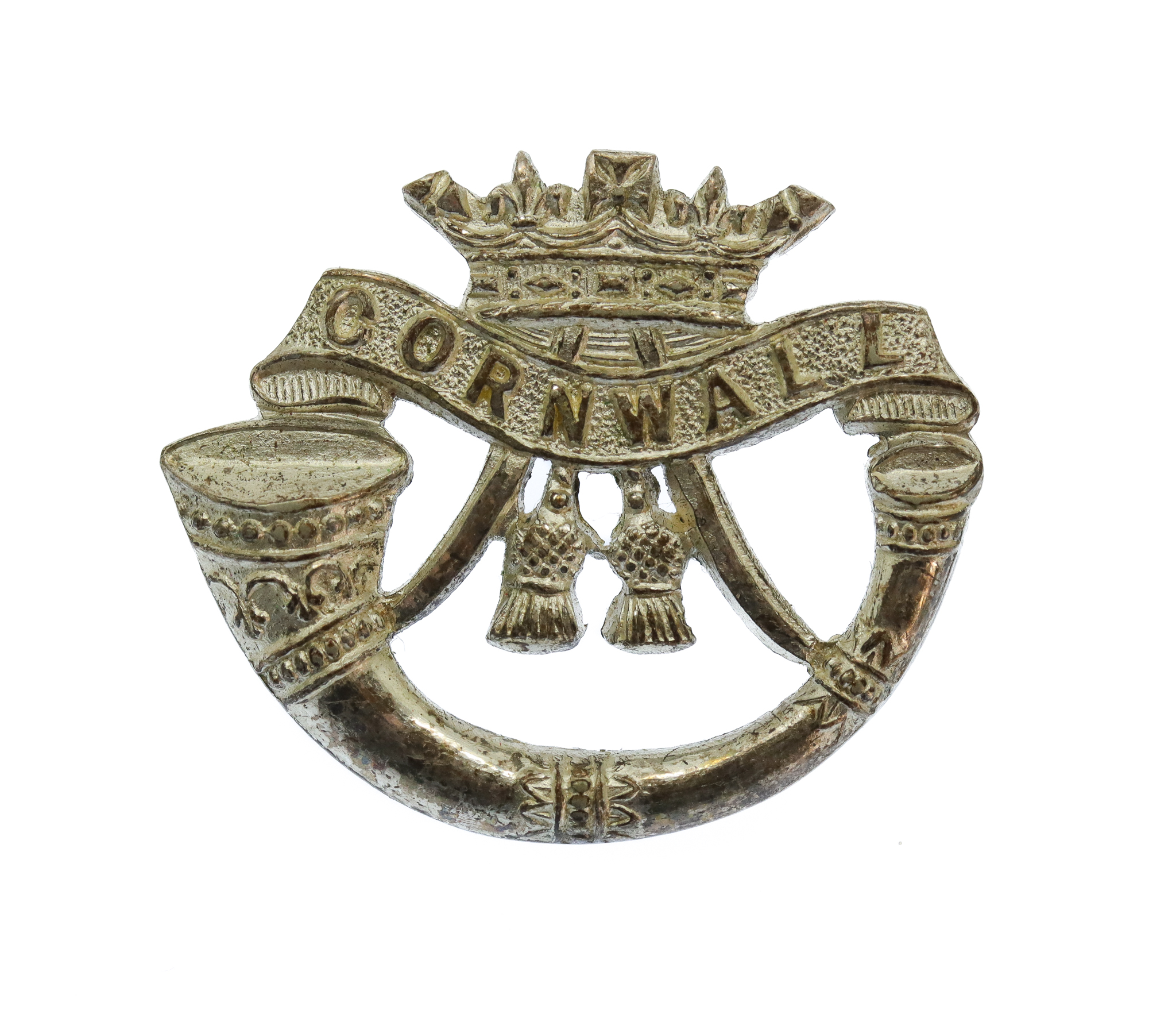 Duke of Cornwall's Light Infantry Officer's Silver Plated Collar Badge