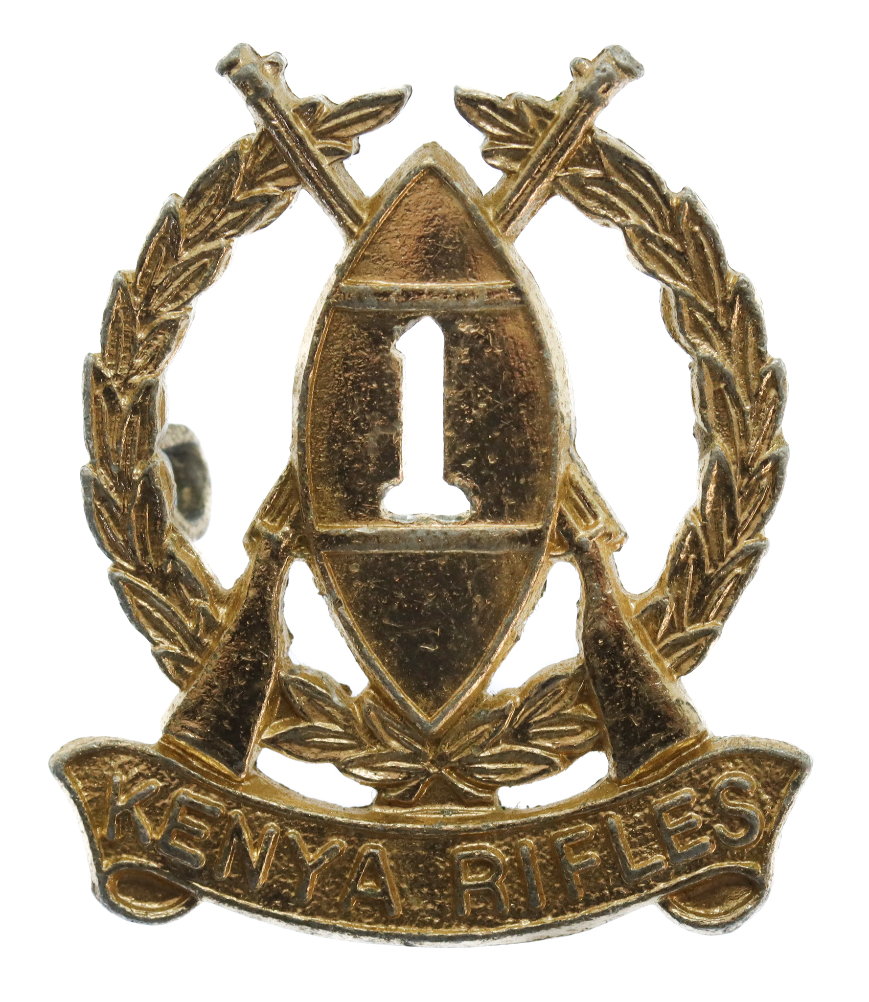 1st Kenya Rifles Anodised (Staybrite) Cap Badge