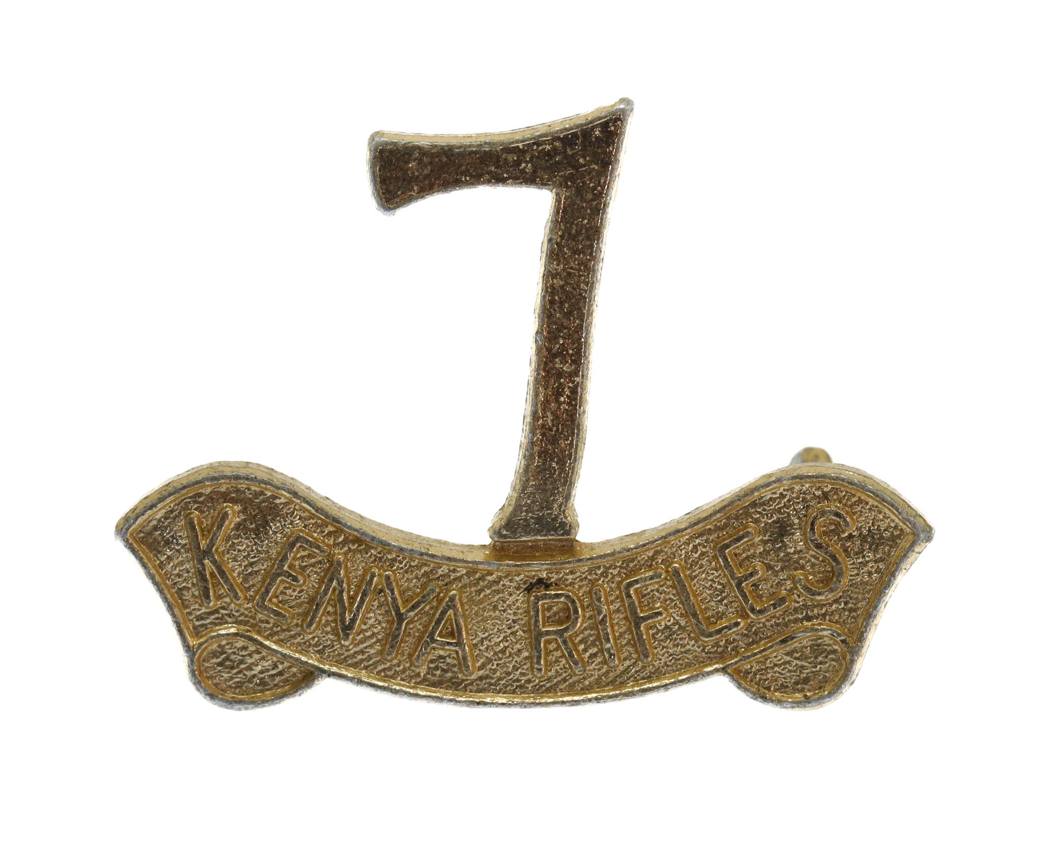 7th Kenya Rifles Anodised (Staybrite) Cap Badge
