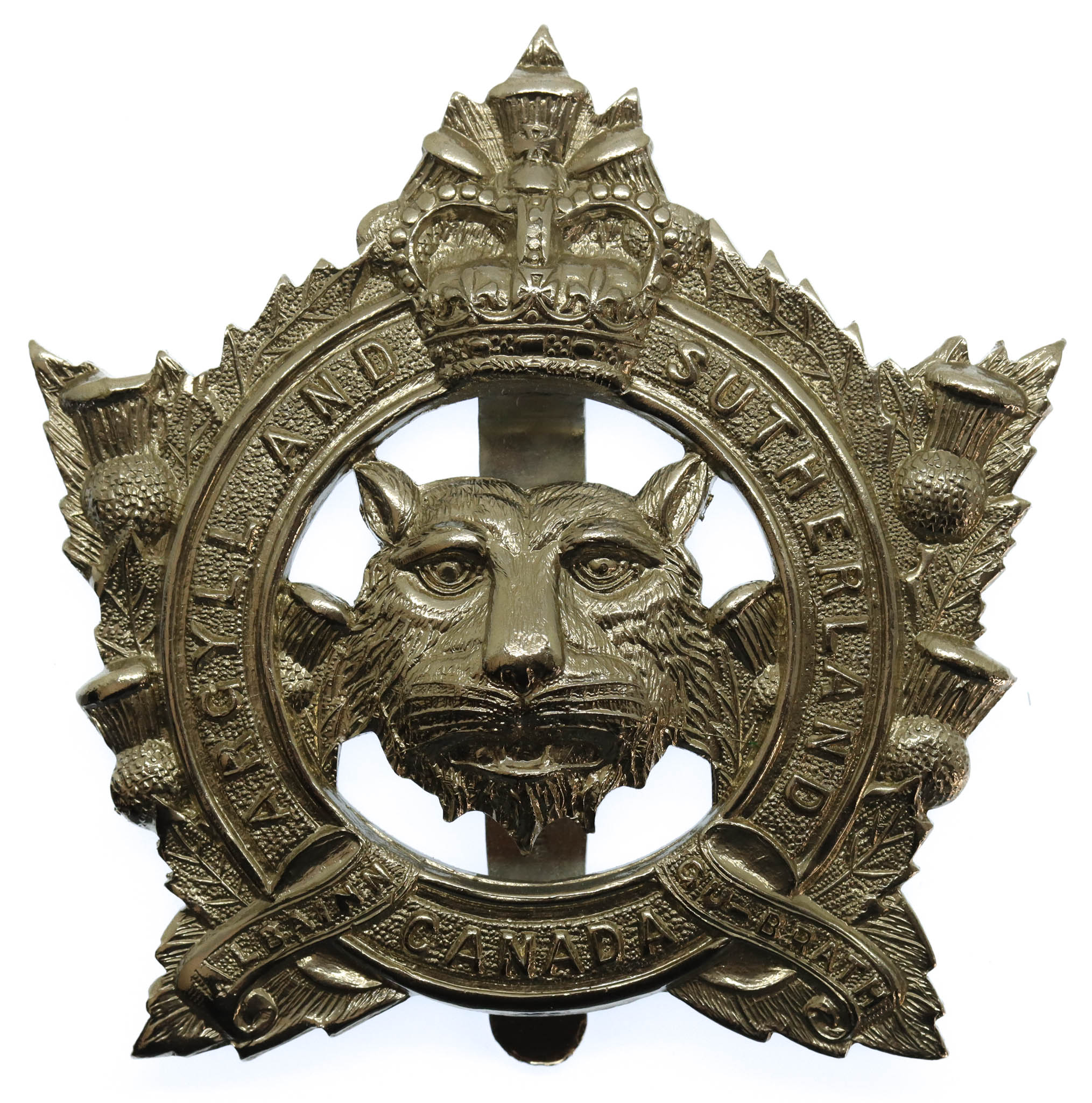 Canadian Argyll & Sutherland Highlanders of Canada Cap Badge - Queen's Crown