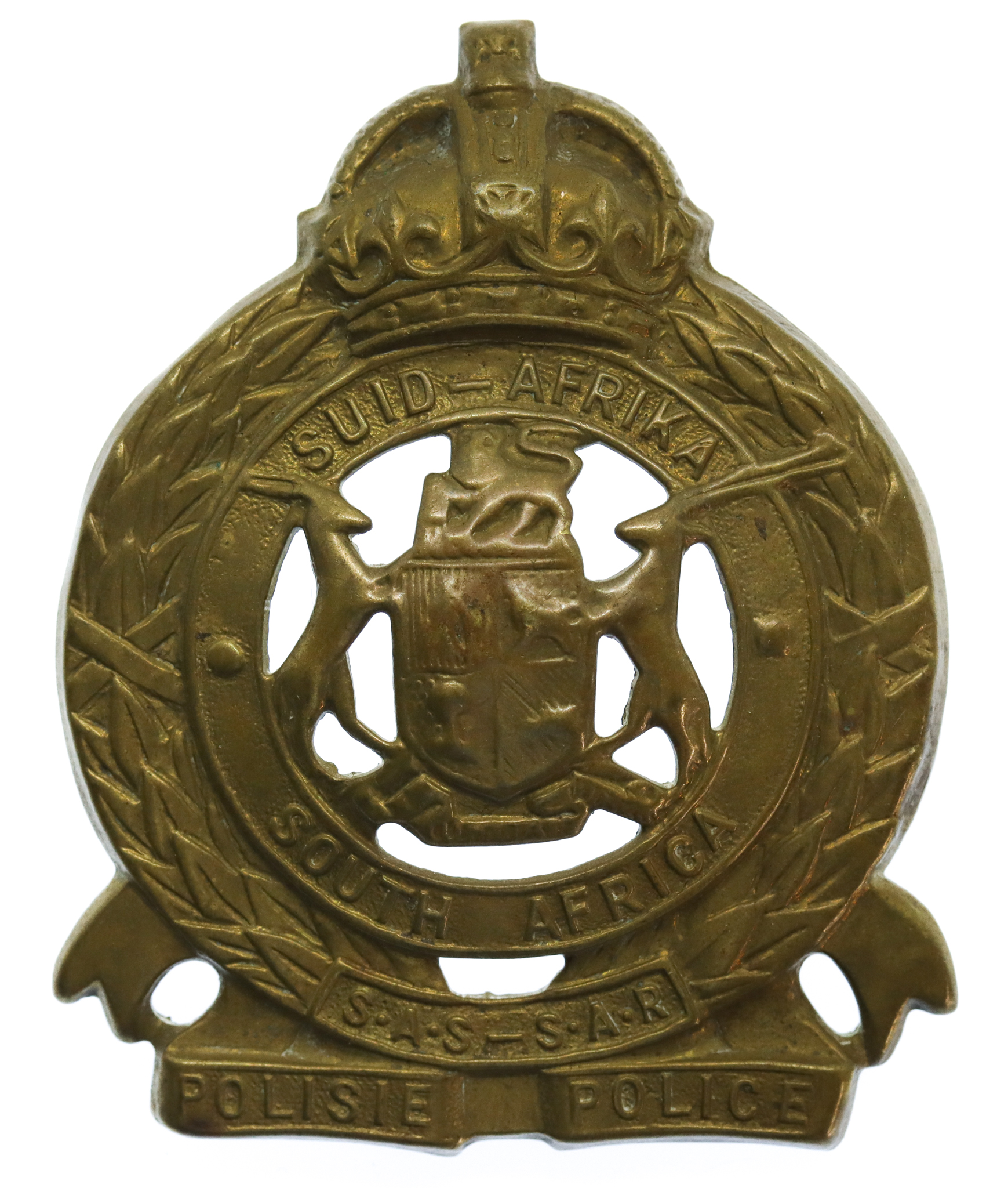 South African Railways Police Helmet Plate - King's Crown 