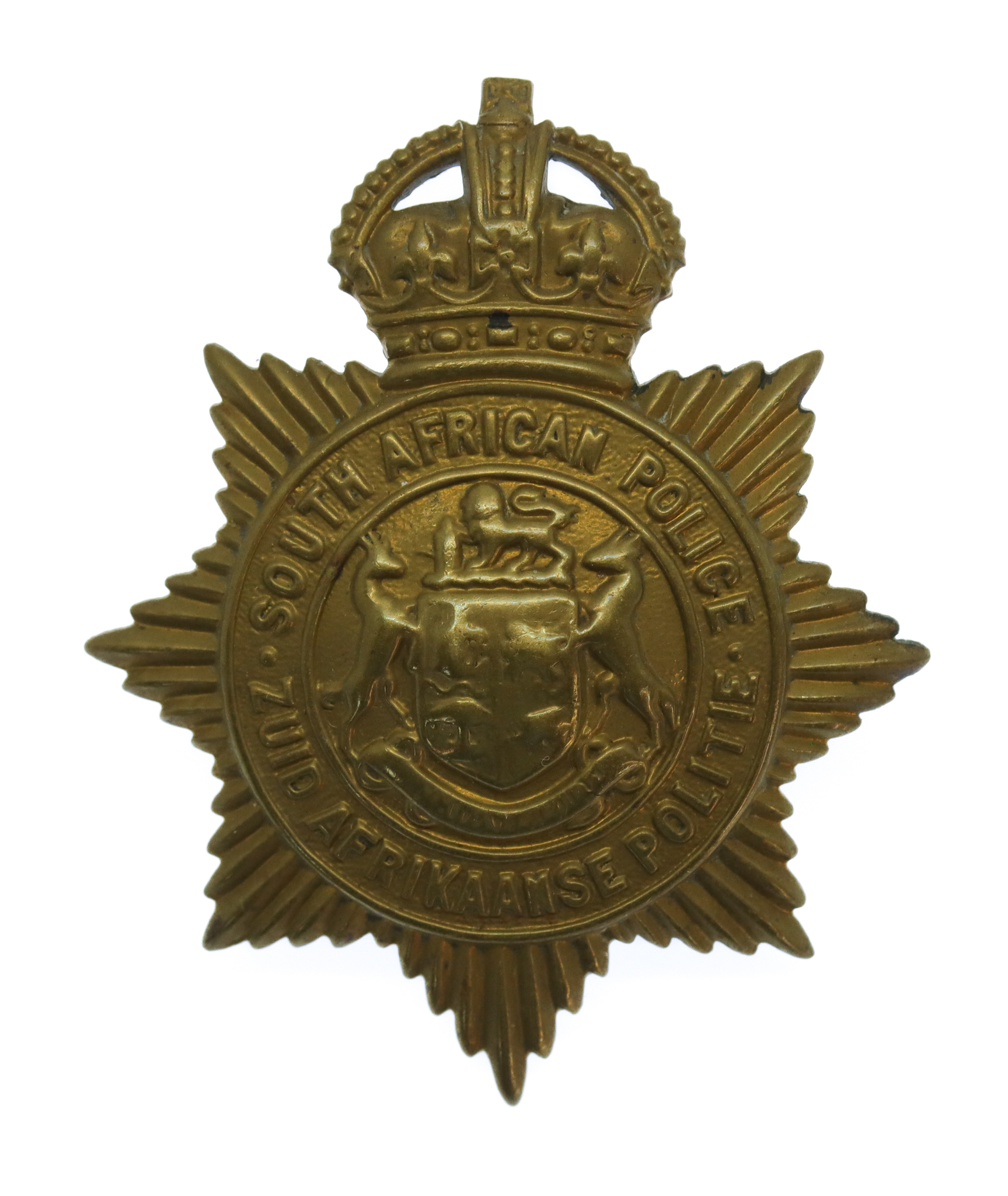 South African Police Cap Badge - King's Crown (c. 1913-1926)