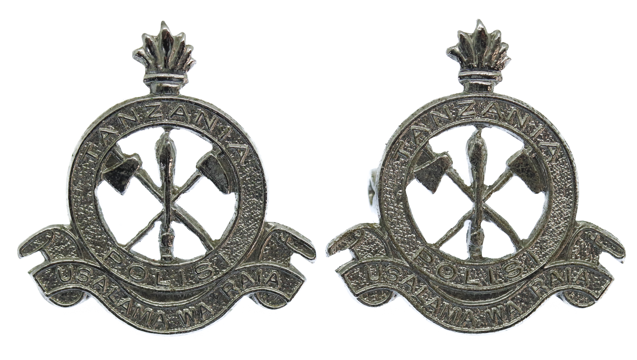 Pair of Tanzania Police Collar Badges