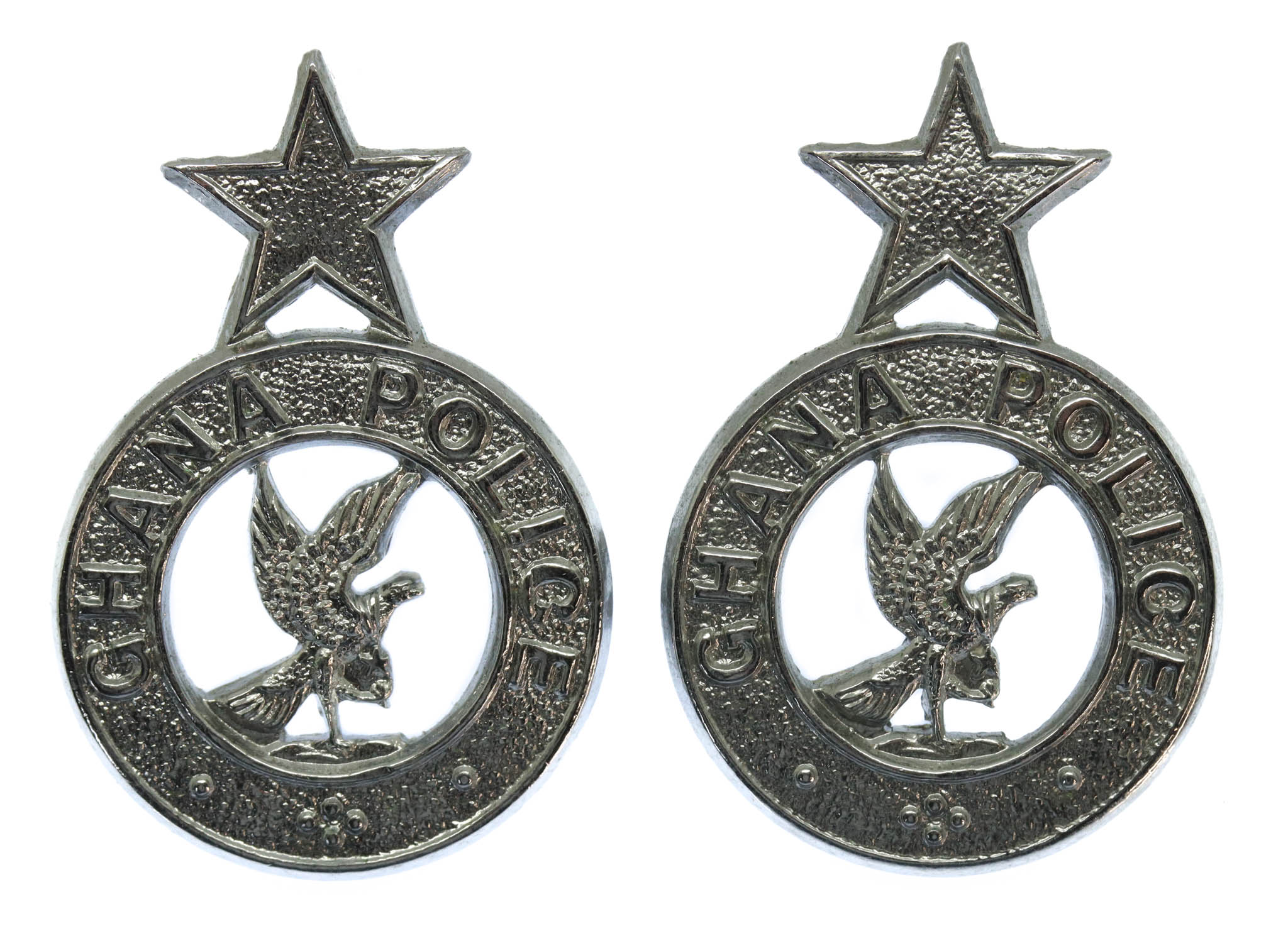 Pair of Ghana Police Collar Badges