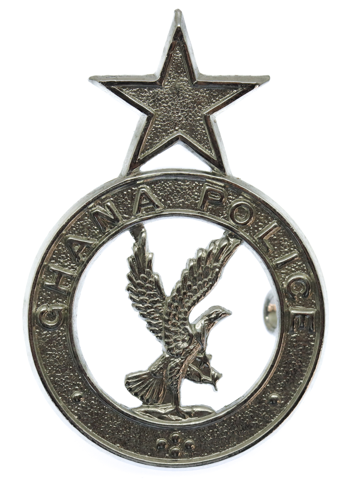 Ghana Police Chrome Cap Badge