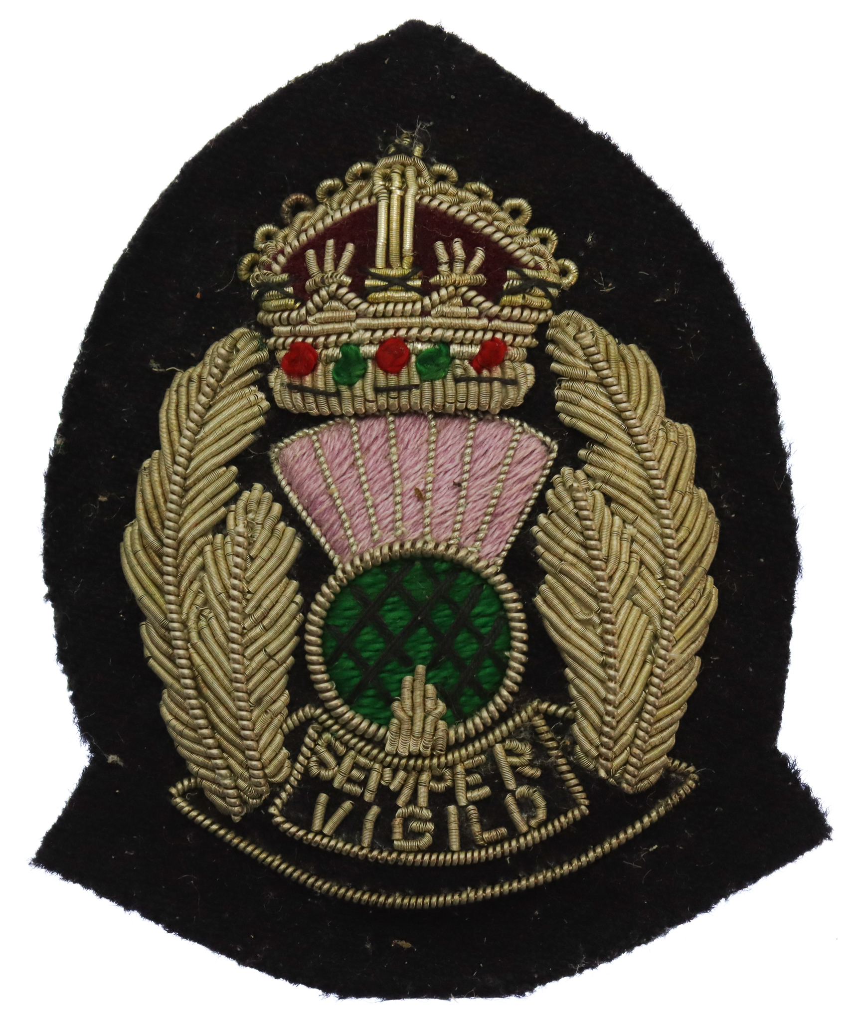Scottish Police Forces Bullion Cap Badge - King's Crown
