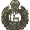 Berkshire Constabulary White Metal Wreath Helmet Plate - King's Crown