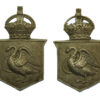 Pair of Buckinghamshire Constabulary White Metal Collar Badges - King's Crown