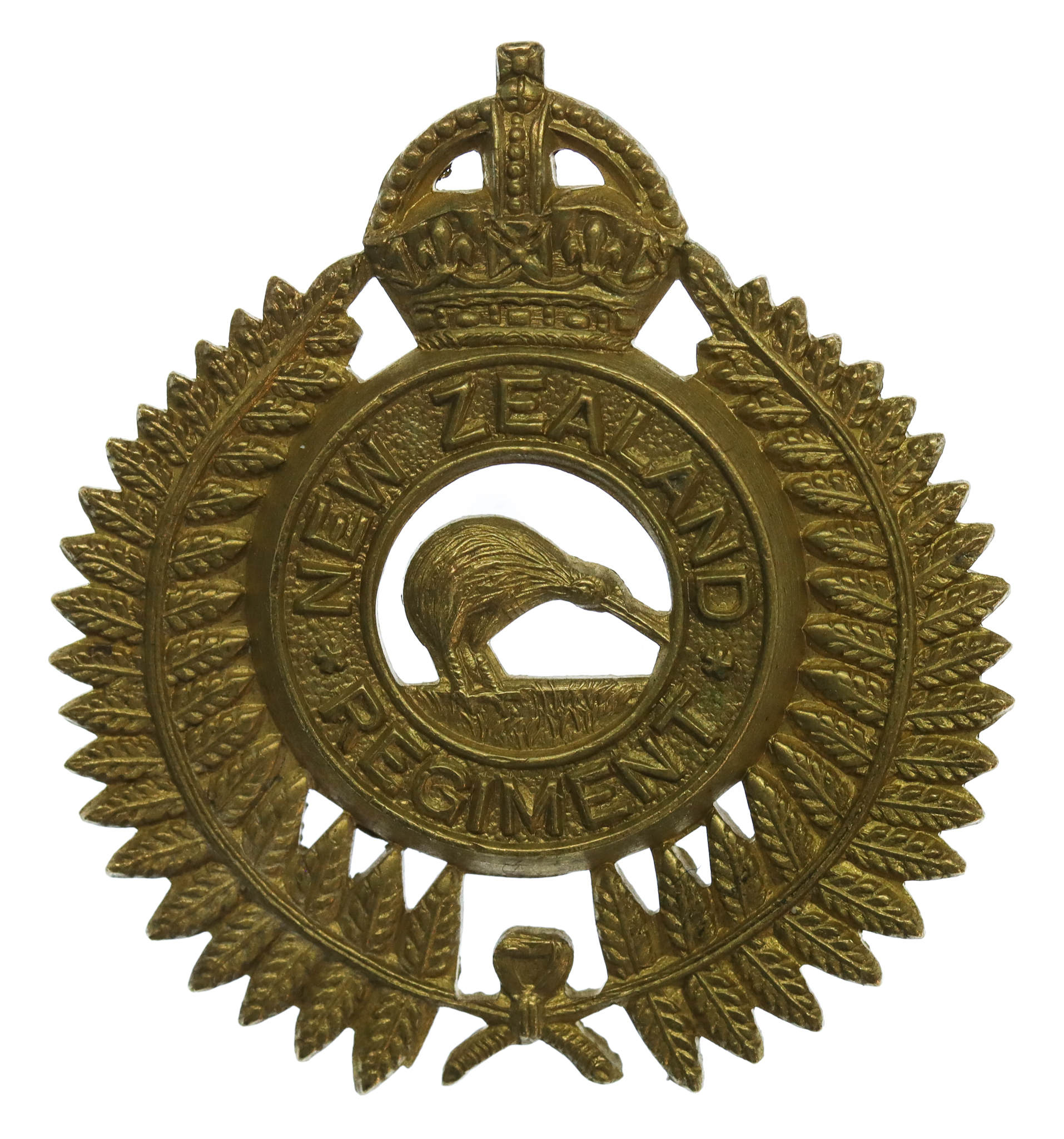 New Zealand Regiment Cap Badge - King's Crown