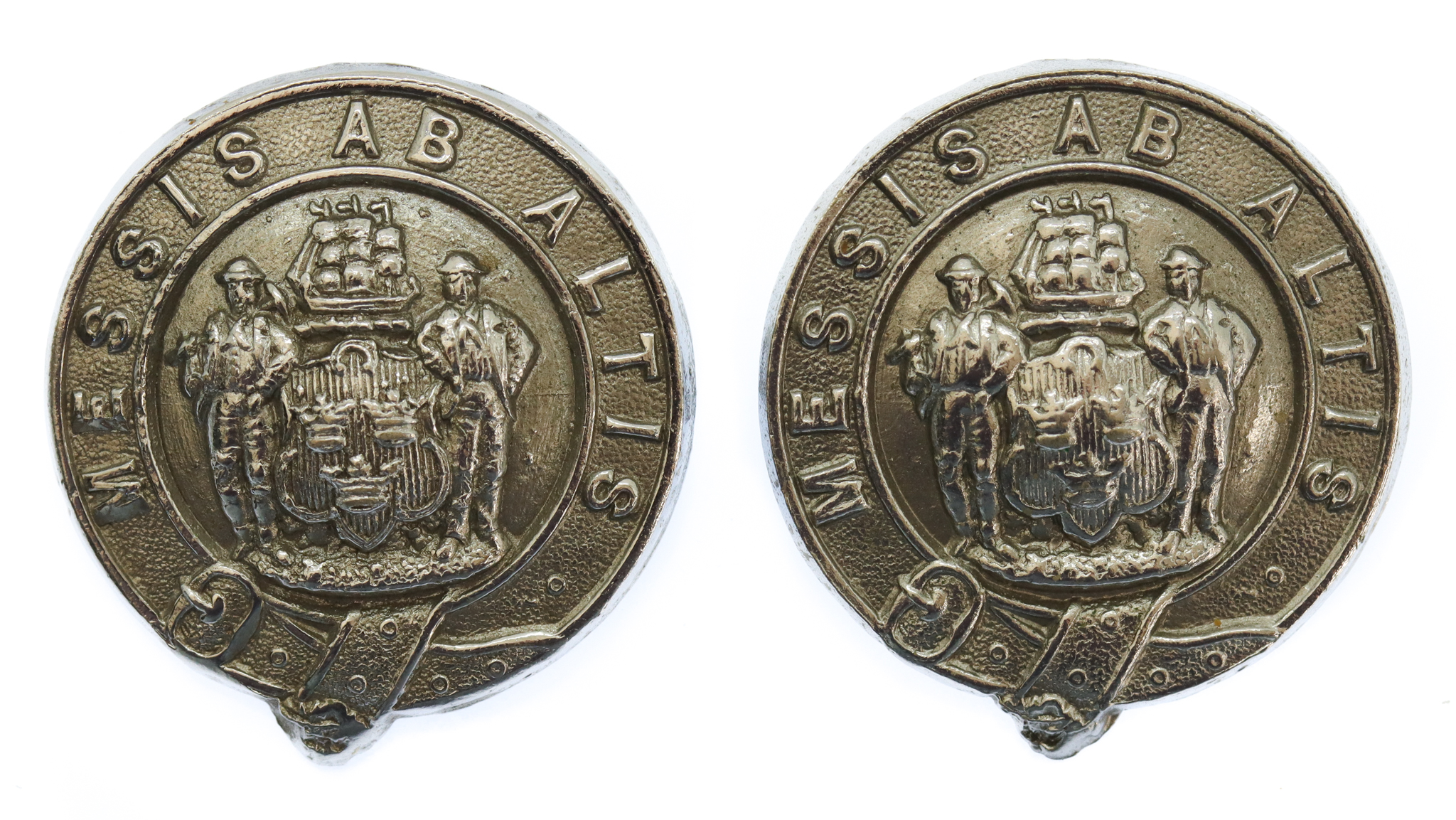 Pair of Tynemouth Borough Police Collar Badges