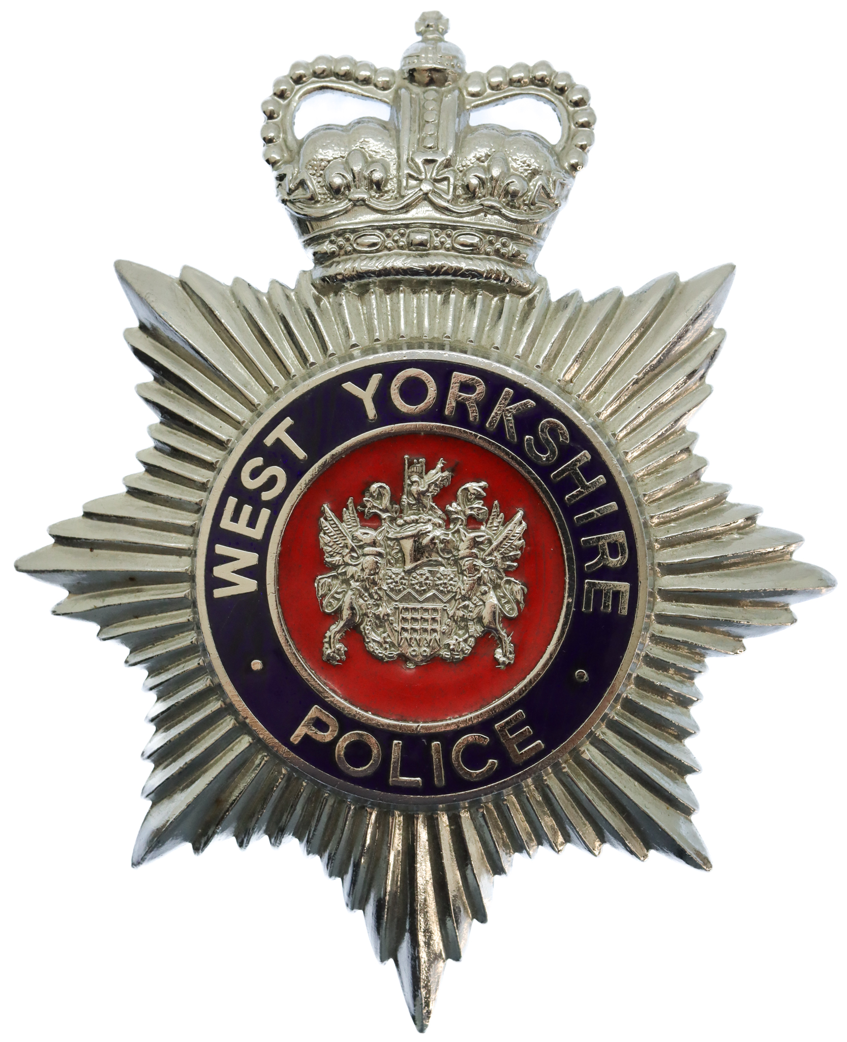 West Yorkshire Police Enamelled Helmet Plate - Queen's Crown