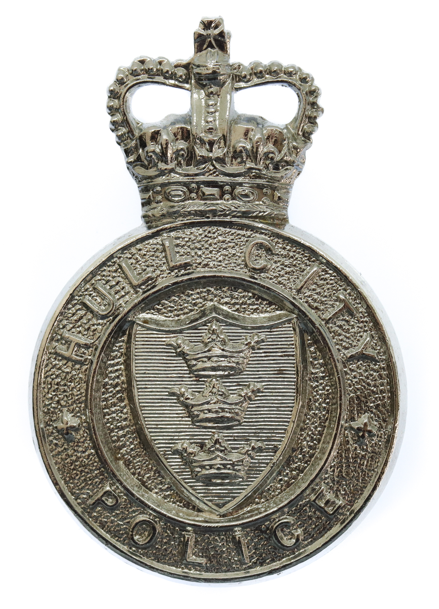 Hull City Police Cap Badge - Queen's Crown (Non Voided Centre)