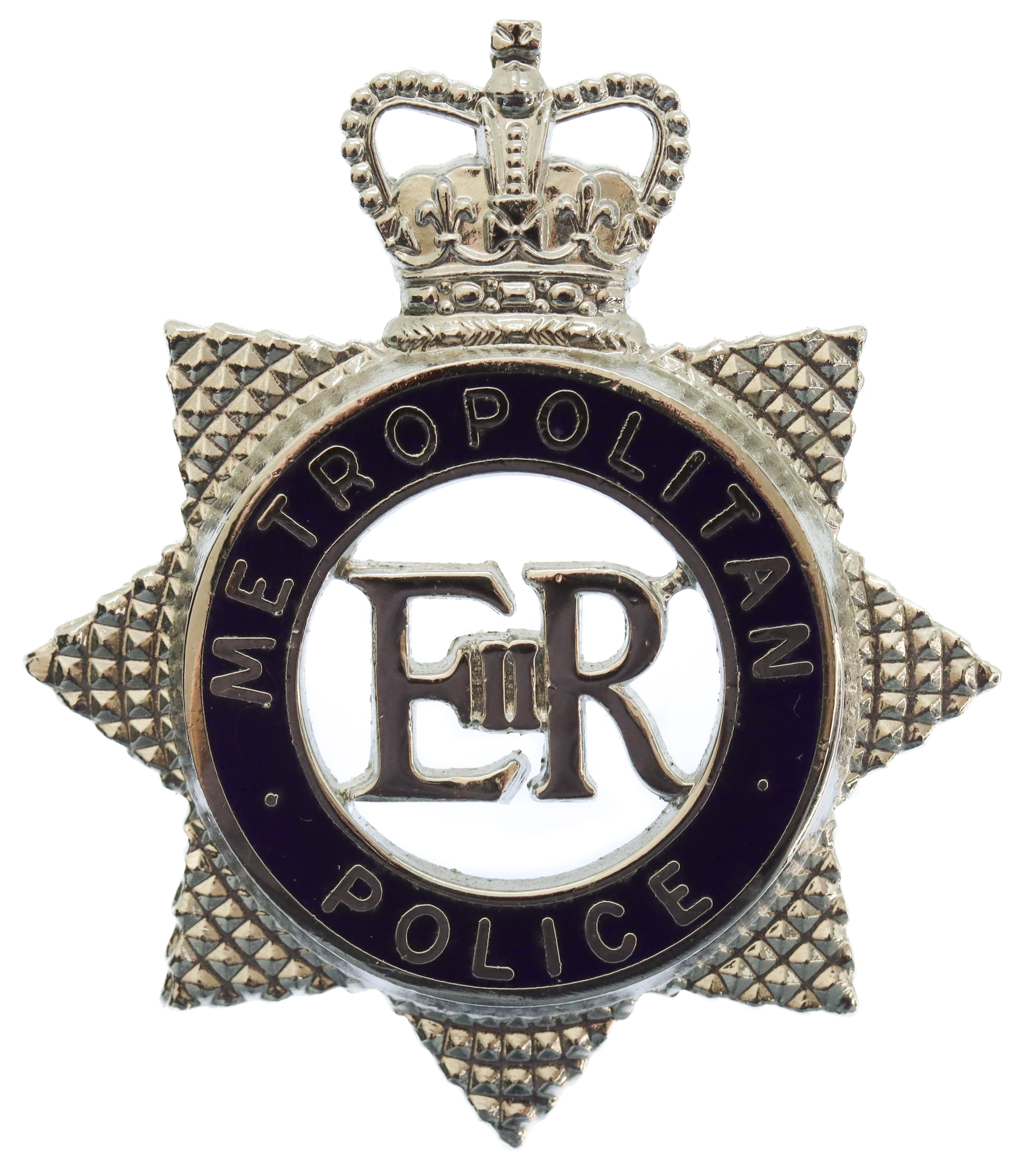 Metropolitan Police Senior Officer's Enamelled Cap Badge - Queen's crown