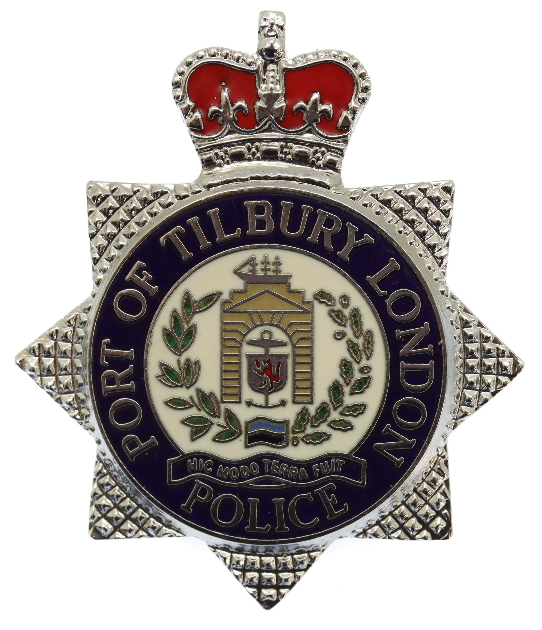 Port of Tilbury London Police Enamelled Cap Badge - Queen's Crown