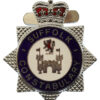 Suffolk Constabulary Enamelled Warrant Card Badge - Queen's Crown