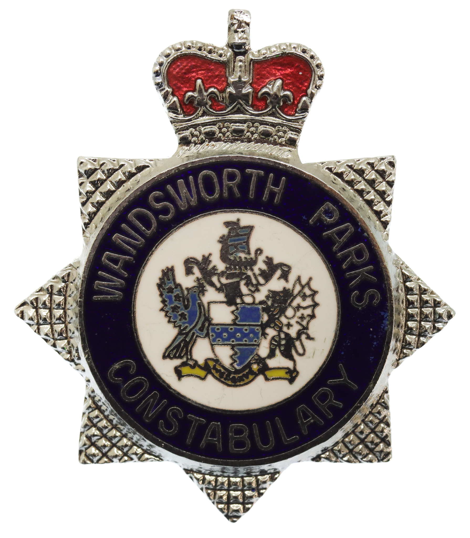 Wandsworth Parks Constabulary Enamelled Cap Badge - Queen's Crown