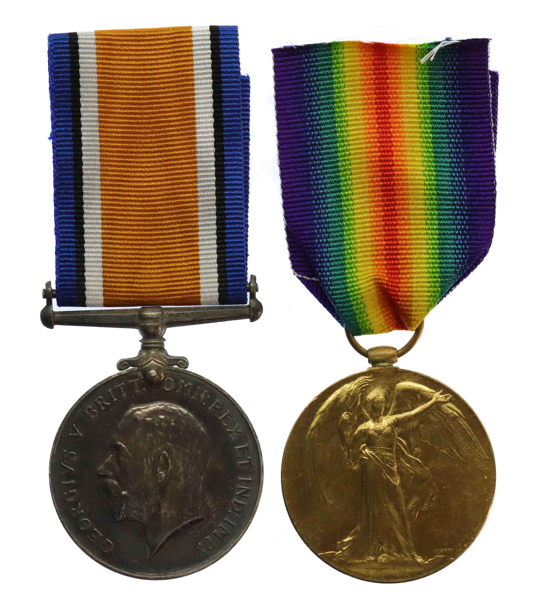 WW1 British War & Victory Prisoner of War Medal Pair - Pte. J.S. Jordan, King's Own Yorkshire Light Infantry