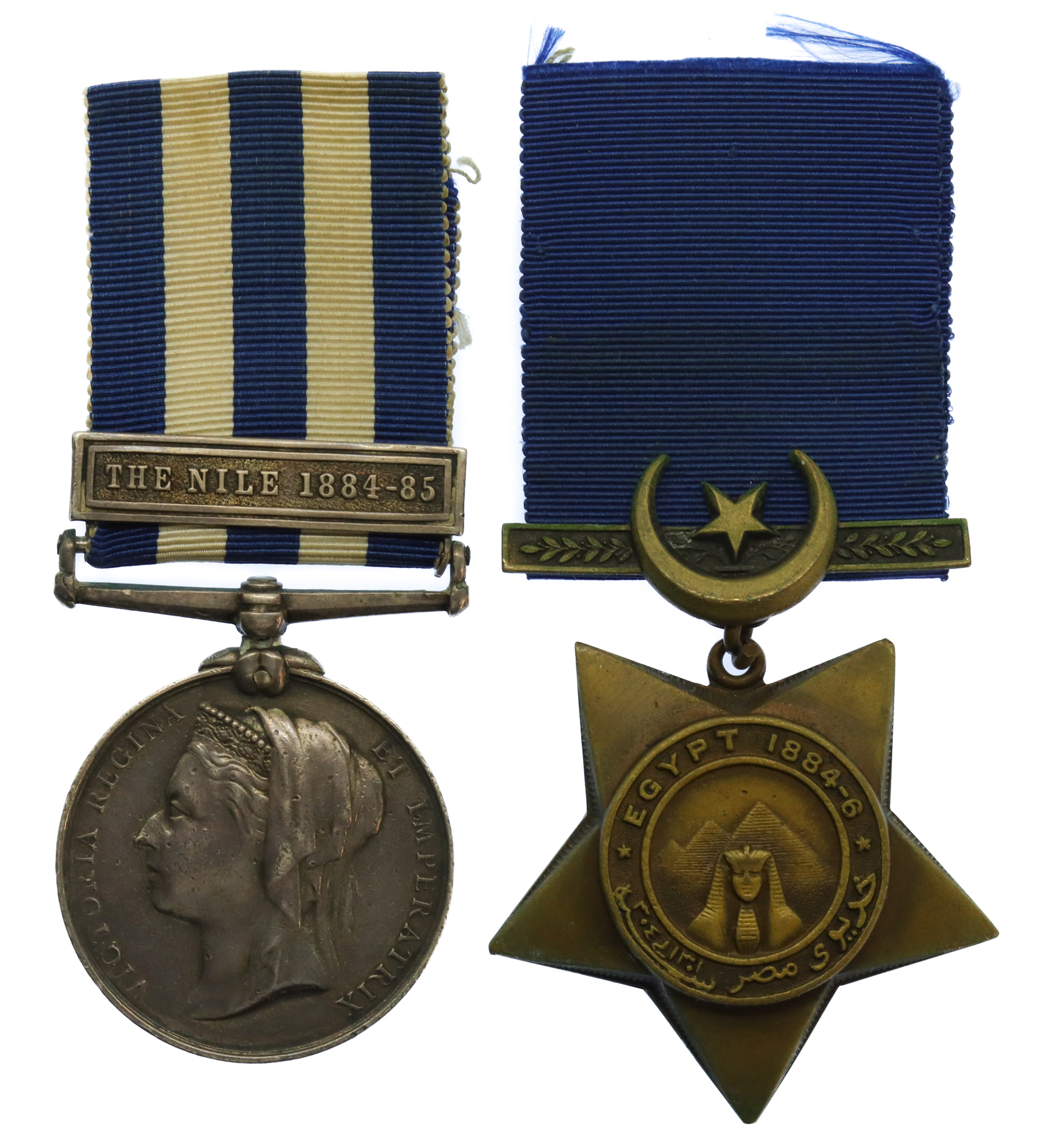 Egypt Medal (Clasp - The Nile 1884-85) and 1884-6 Khedives Star Medal Pair - Pte. W. Cawthorne, 20th Hussars Light Camel Regiment