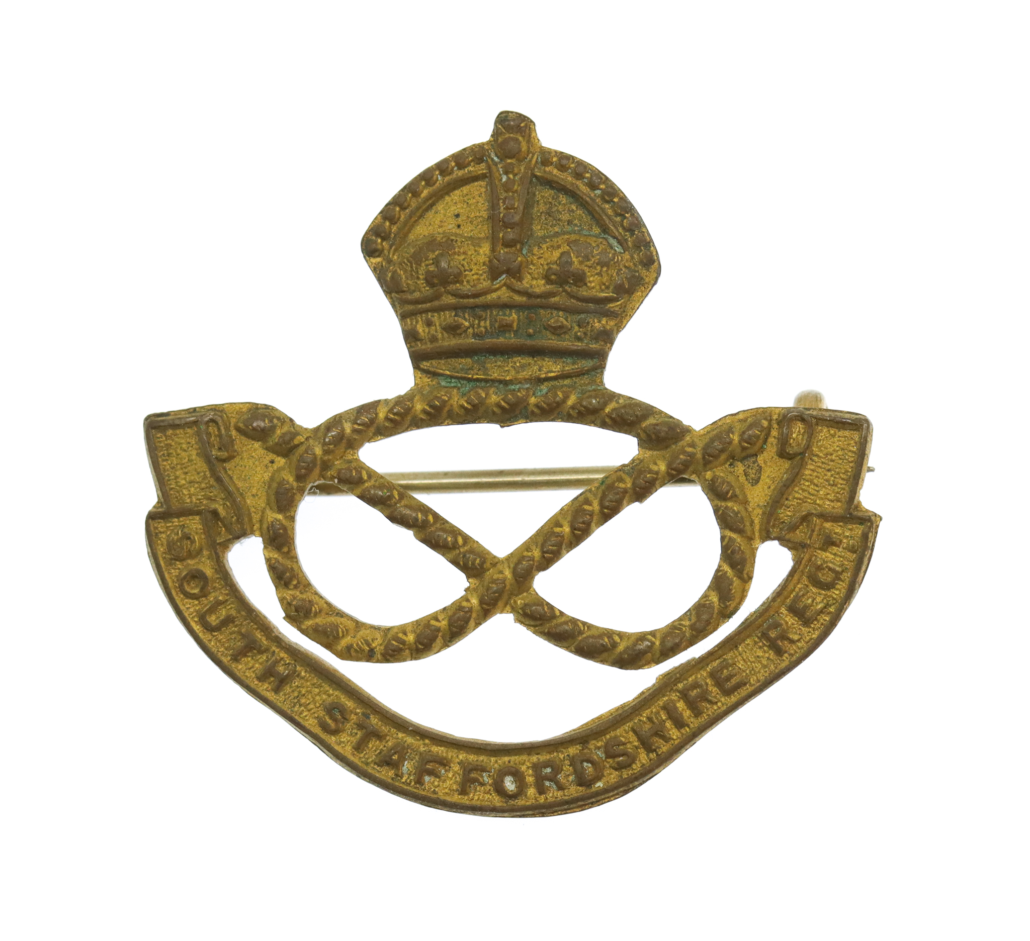 South Staffordshire Regiment Sweetheart Brooch - King's Crown