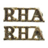 Pair of Royal Horse Artillery (R.H.A.) Anodised (Staybrite) Shoulder Titles