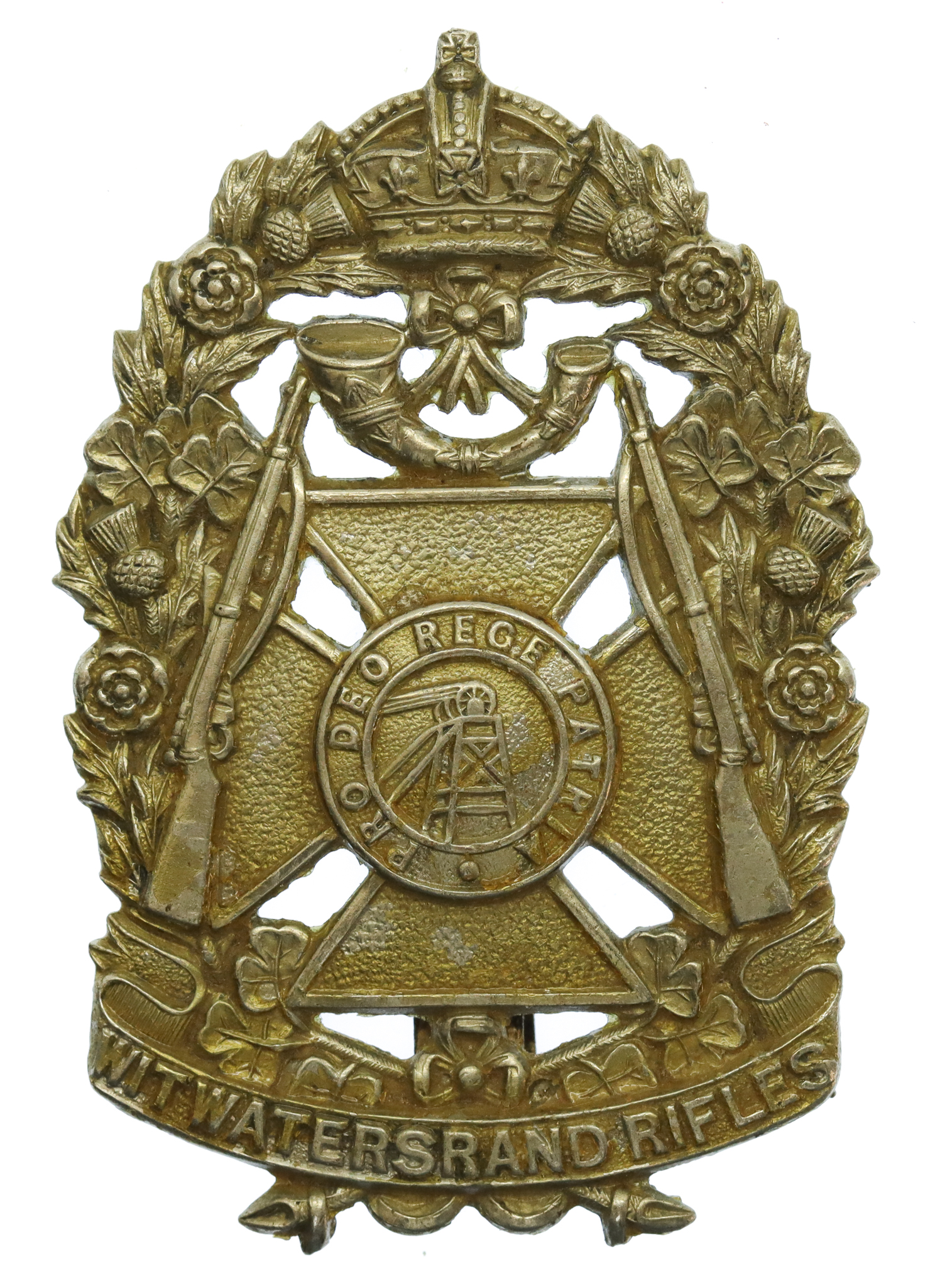 South African Witwatersrand Rifles Helmet Plate (c.1907-1903)
