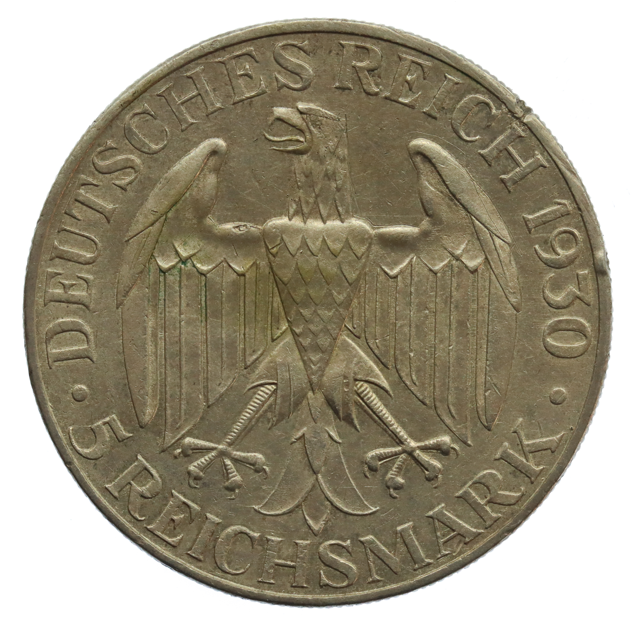 Germany Weimar Republic 1930 A Silver 5 Reichsmark "Graf Zeppelin" Coin