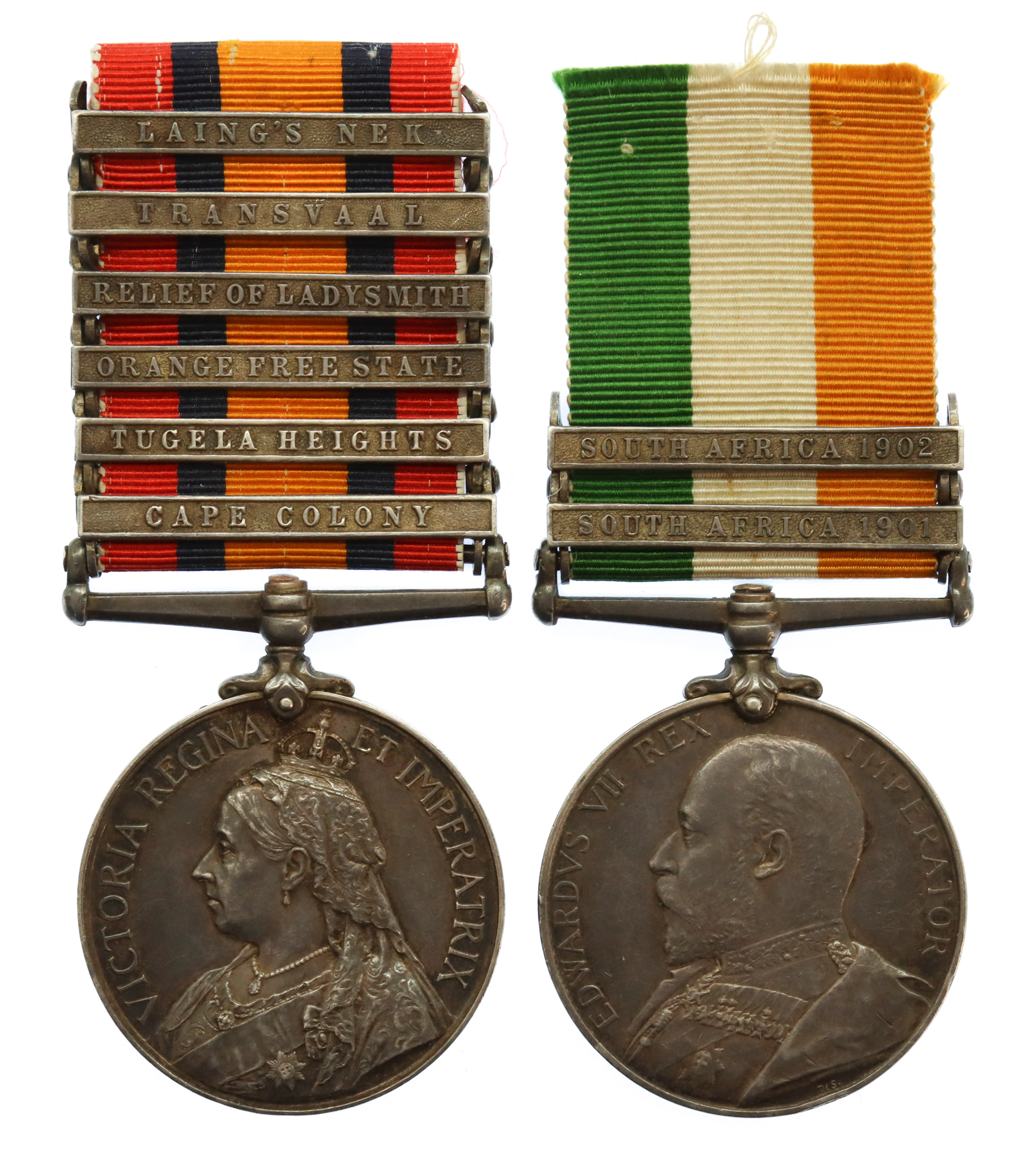 Queen's South Africa (6 Clasps) and King's South Africa (2 Clasps) Medal Pair - Dvr. T. Perry, Royal Field Artillery