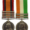 Queen's South Africa Medal (3 Clasps - Orange Free State, Transvaal, Laing's Nek) and King's South Africa Medal (2 Clasps - South Africa 1901, South Africa 1902) - Pte. J. Harris, South Lancashire Regiment