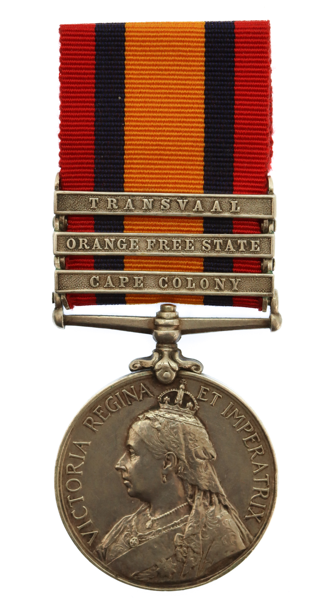 Queen's South Africa Medal (3 Clasps - Cape Colony, Orange Free State, Transvaal) - Pte. F. Dillon, Lancashire Fusiliers