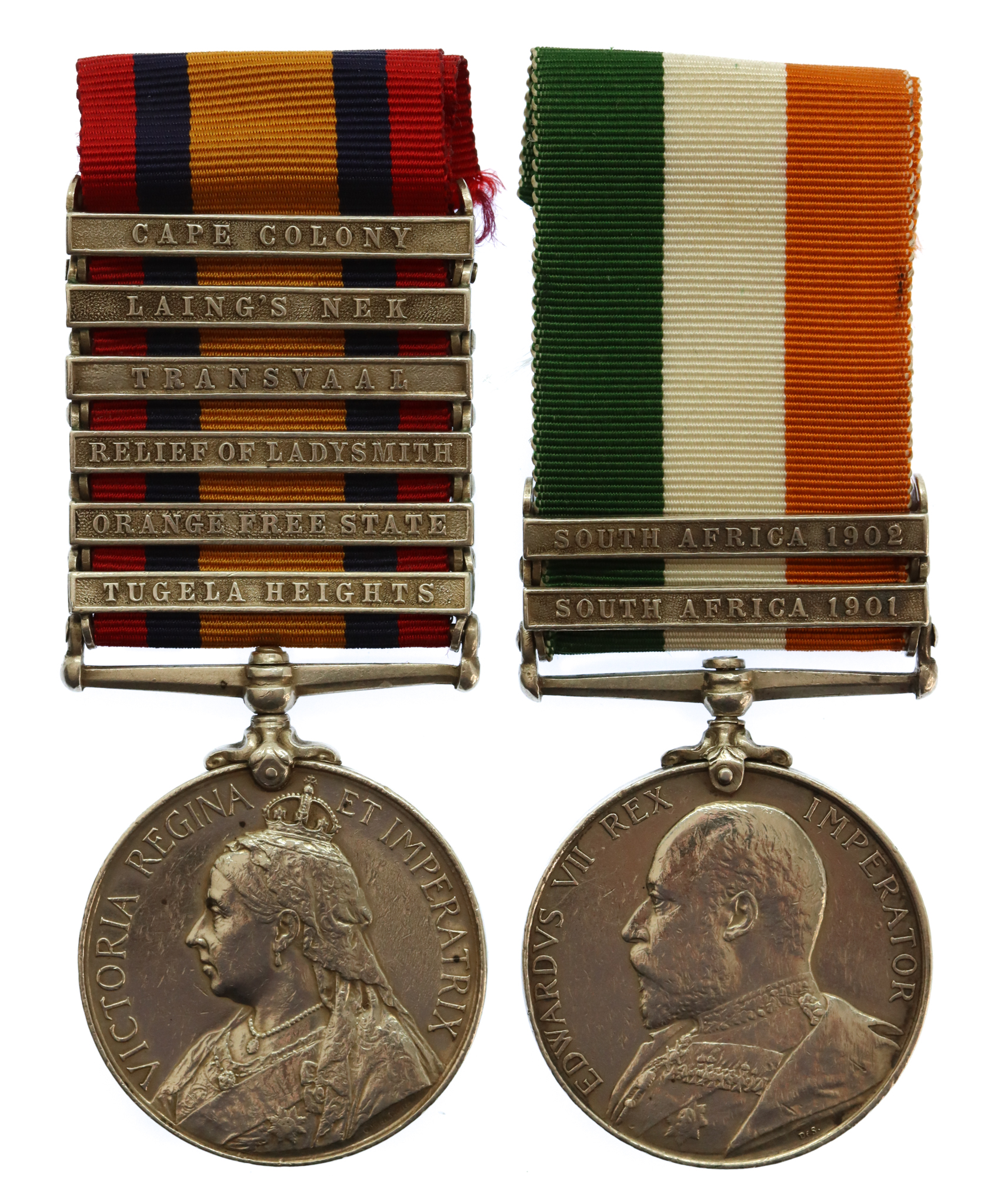 Queen's South Africa (6 Clasps) and King's South Africa (2 Clasps) Medal Pair - Pte. W. Mills, Middlesex Regiment