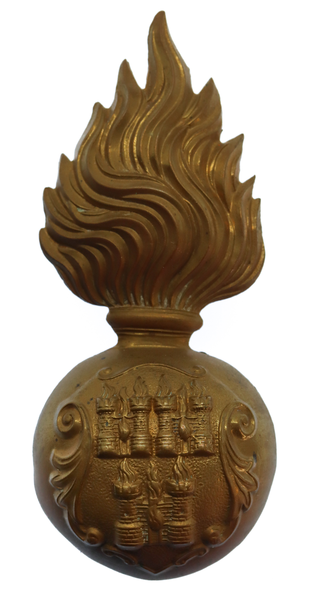 Royal Dublin Fusiliers Fur Cap Grenade Badge