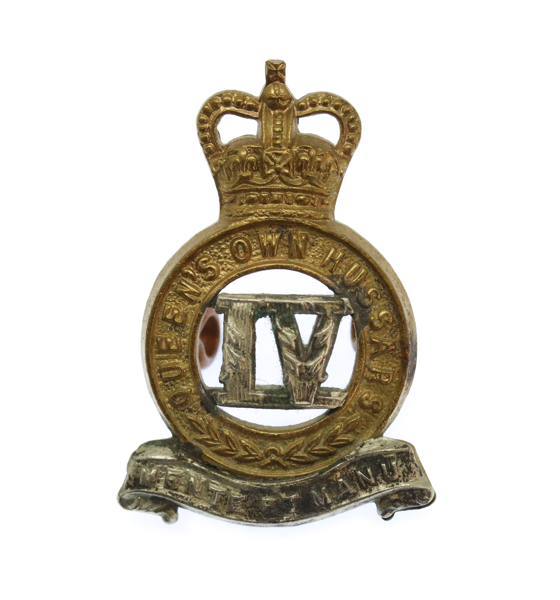 4th Queen's Own Hussars Collar Badge - Queen's Crown