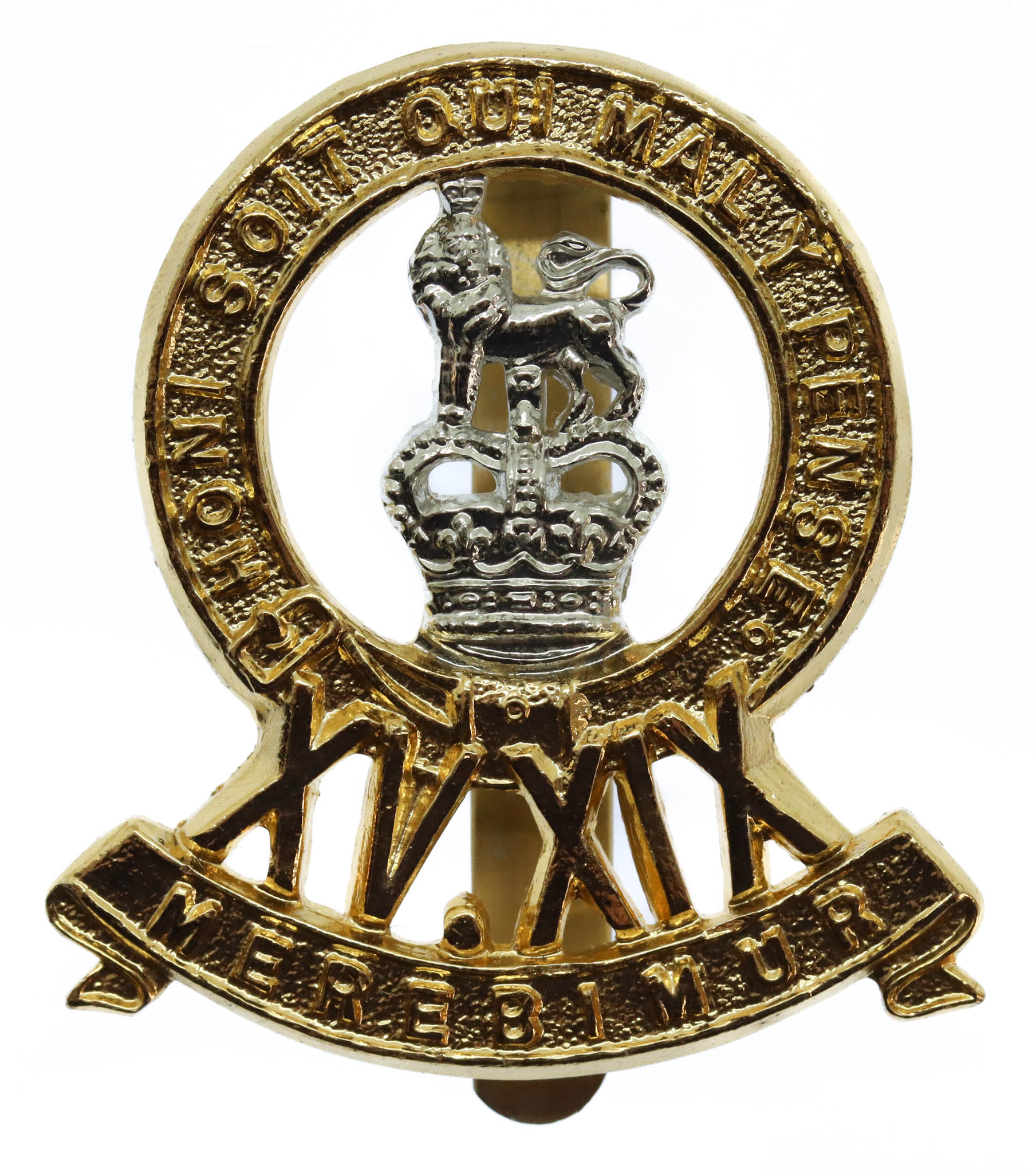 15th/19th Hussars Anodised (Staybrite) Cap Badge