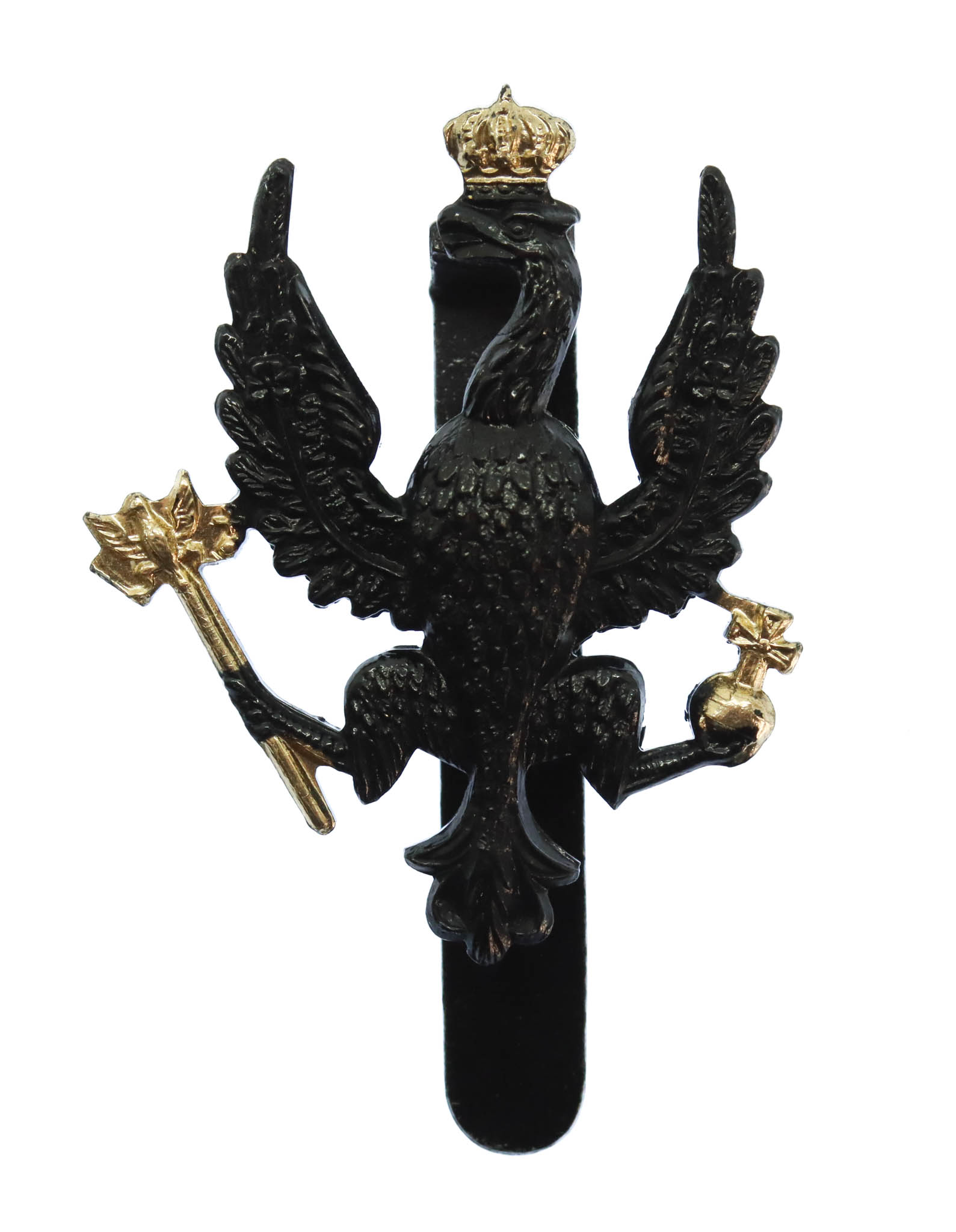 14th/20th King's Hussars Black Anodised (Staybrite) Cap Badge