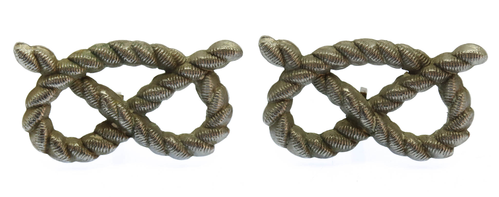 Pair of South Staffordshire Regiment White Metal Collar Badges