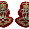 Pair of Queen's Own Hussars Anodised (Staybrite) Collar Badges