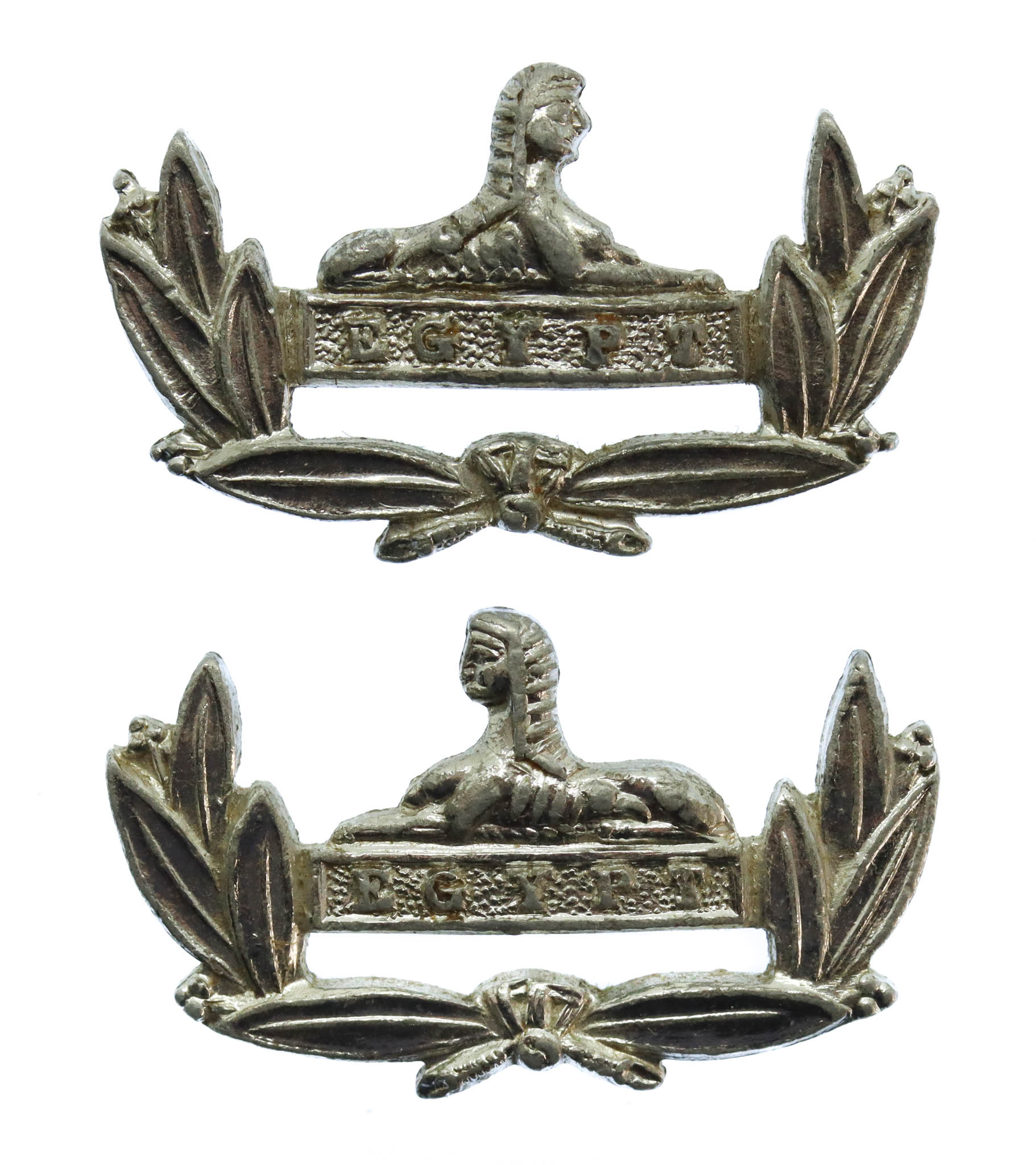 Pair of Gloucestershire Regiment Anodised (Staybrite) Collar Badges