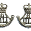 Pair of Durham Light Infantry (D.L.I.) Anodised (Staybrite) Collar Badges - Queen's Crown
