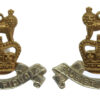 Pair of Royal Army Pay Corps (R.A.P.C.) Bi-Metal Collar Badges - Queen's Crown