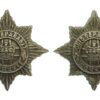Pair of 4th/7th Royal Dragoon Guards White Metal Collar Badges 