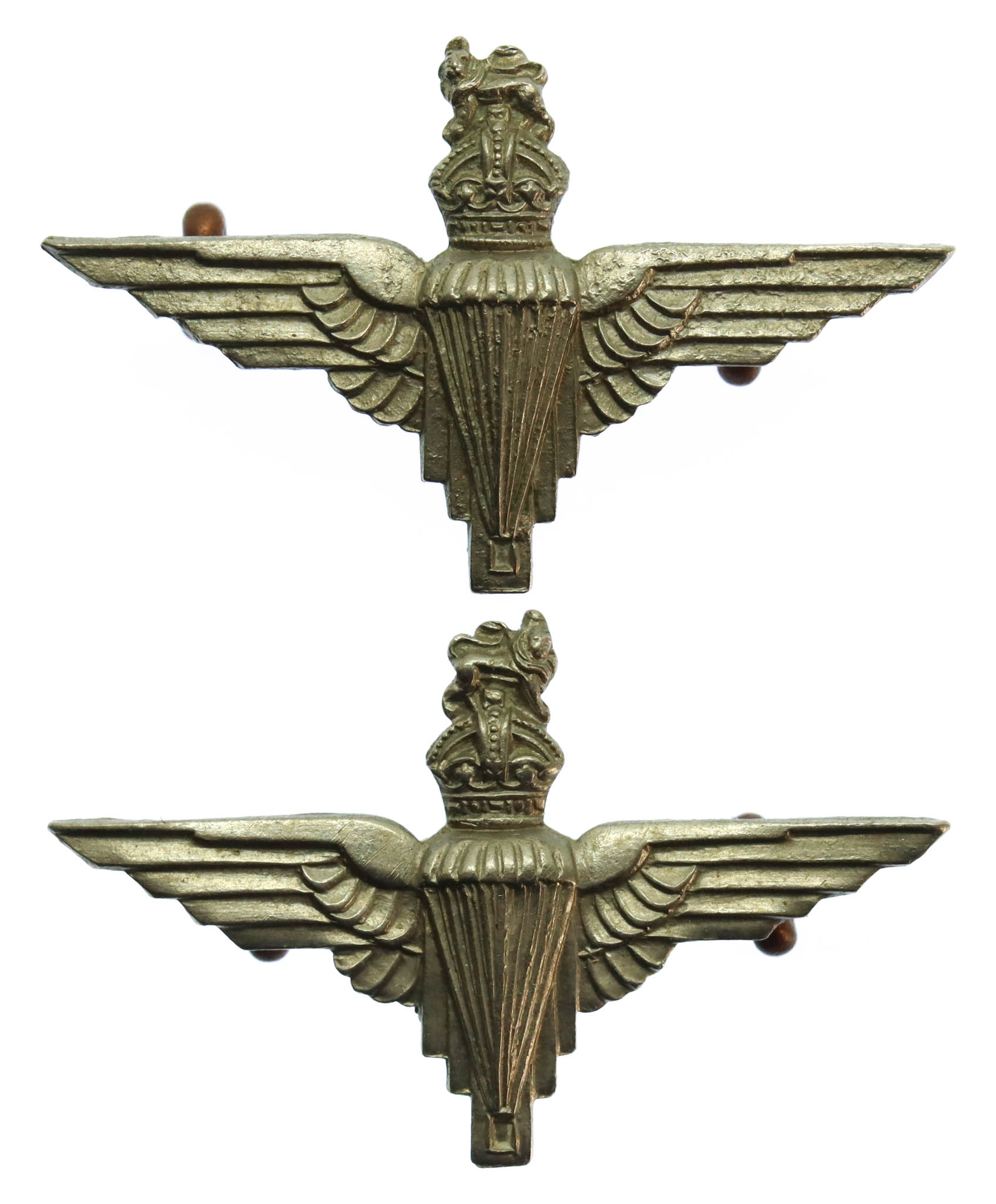 Pair of Parachute Regiment Collar Badges - King's Crown