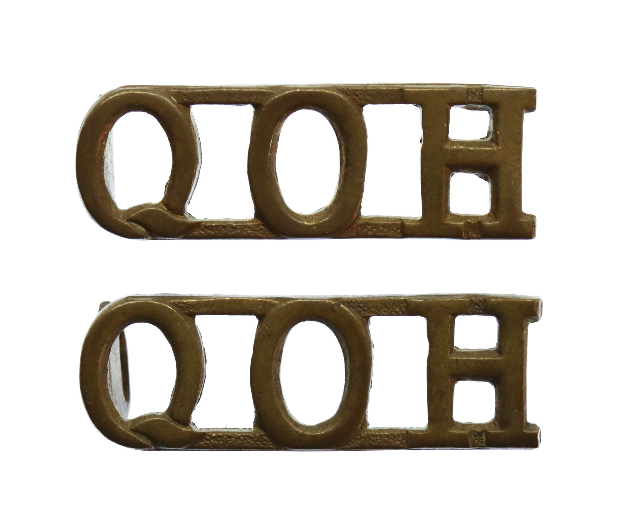 Pair of Queen's Own Hussars (Q.O.H.) Shoulder Titles