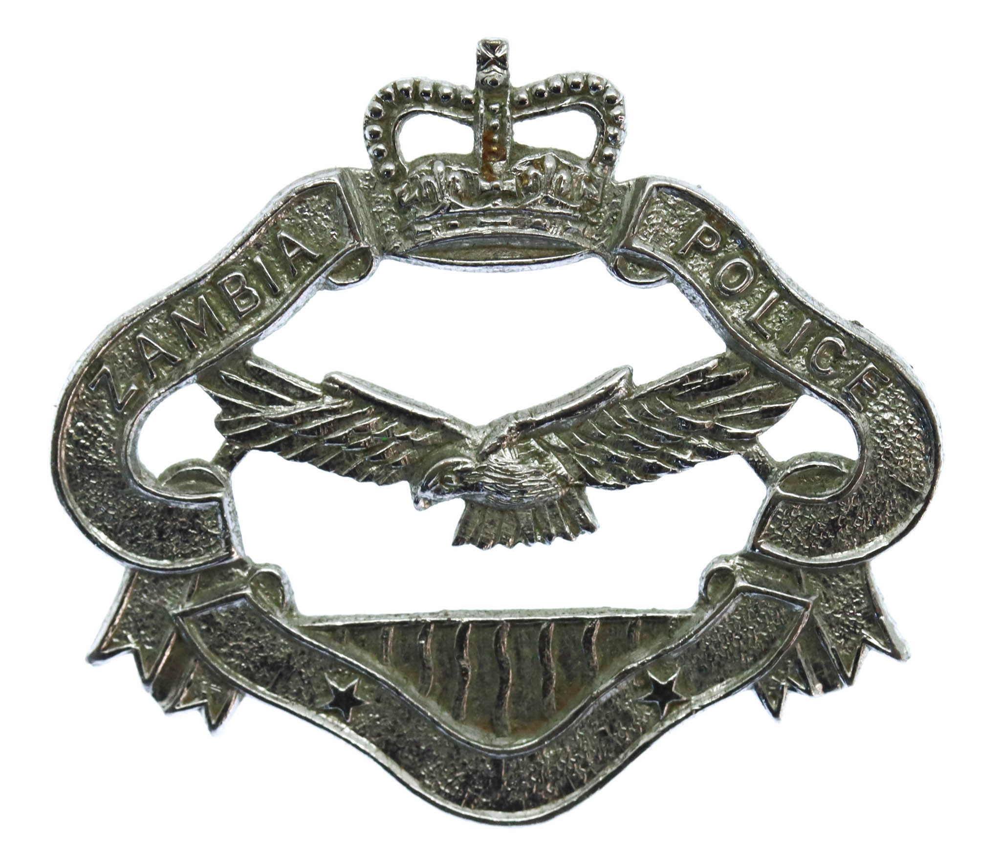 Zambia Police Cap Badge - Queen's Crown