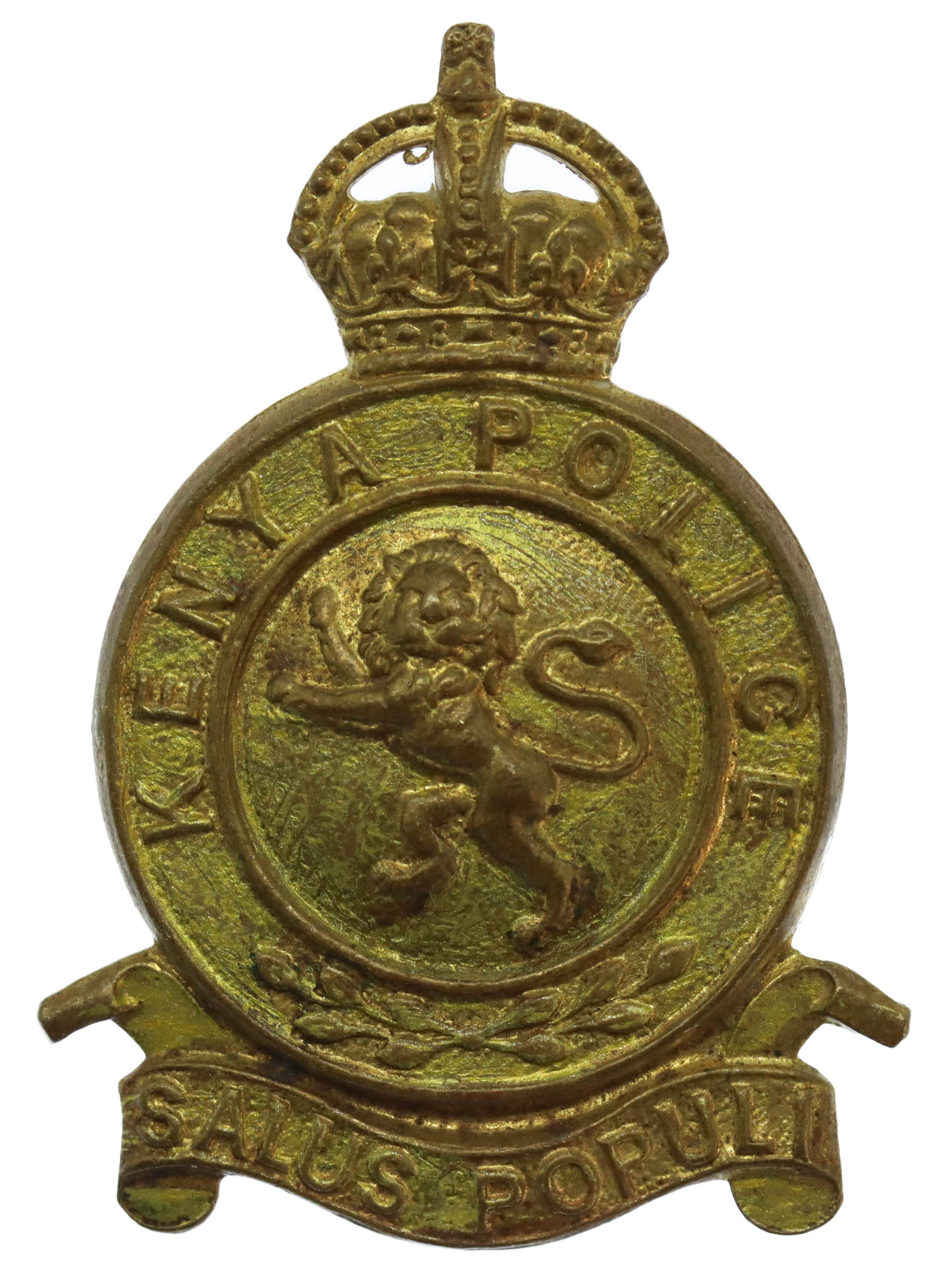 Kenya Police Cap Badge - King's Crown (1st Issue)