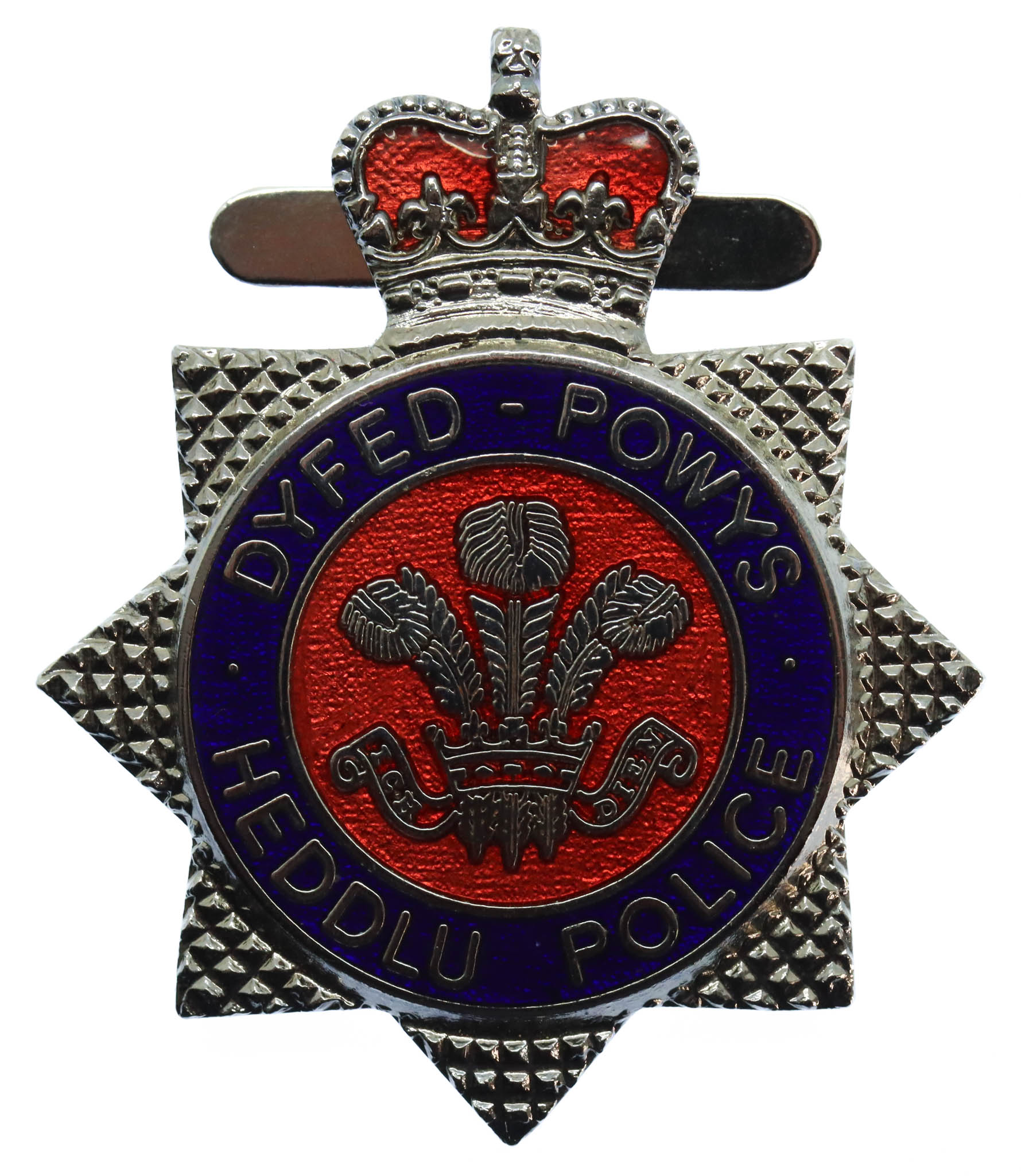 Dyfed-Powys Heddlu Police Enamelled Warrant Card Badge 