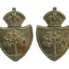 Pair of Worcestershire Constabulary White Metal Collar Badges - King's Crown